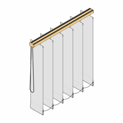 Kleines Piktogram mit Schnurbedienung Lamellenvorhang