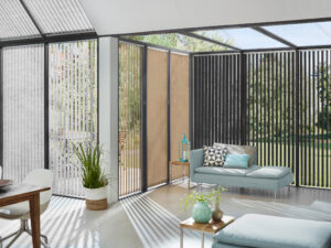 Fensterfront Lamellenvorhang mehrfarbig 89 mm 127 mm