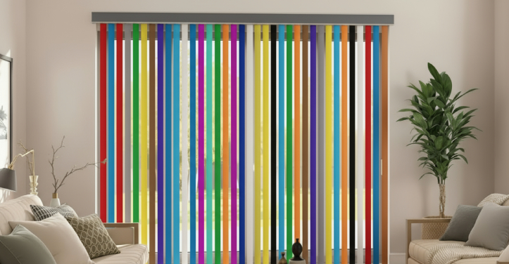 Bunter Lamellenvorhang 89mm 127 mm