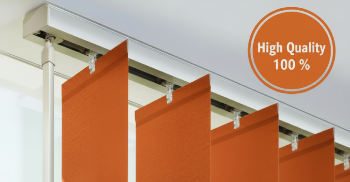 Orangener Lamellenvorhang 89 mm 127 mm