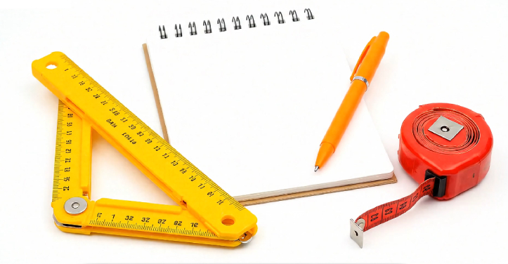 Massband Stift Zettel zum ausmessen