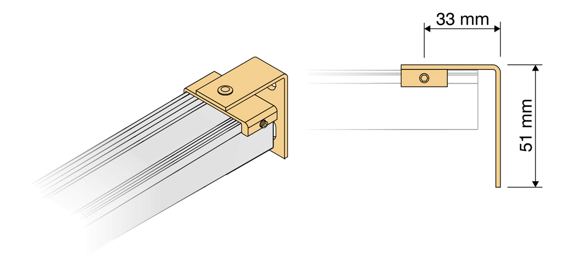 Wandwinkel für Nischenmontage